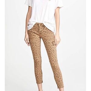FRAME Cargo Skinny cropped leopard-print mid-rise skinny jeans size 25
